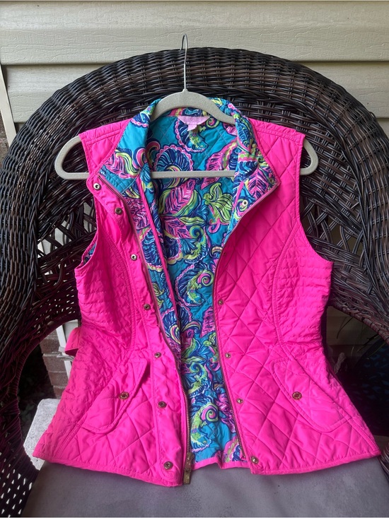 Lilly Pulitzer Jackets & Blazers - Lilly Pulitzer Blake Quilted Puffer Vest Hot Pink L